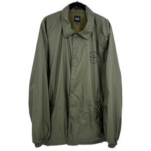 HUF “By All Means Necessary” Green Nylon Windbreaker Jacket XL